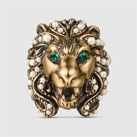 gucci ring lion head